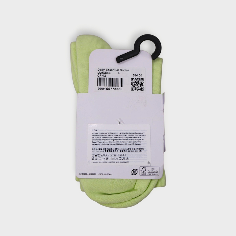 LULULEMON  Daily Essential Socks Unisex Quarter Length Size L CPNG NEW - Picture 3 of 5
